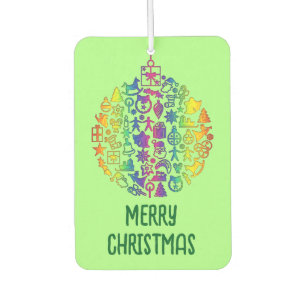 Désodorisant Pour Voiture Noël - Arbre - Balle avec Icônes de Noël 1