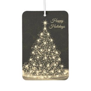 Désodorisant Pour Voiture Noël Auto Golden brillant arbre hiver noir