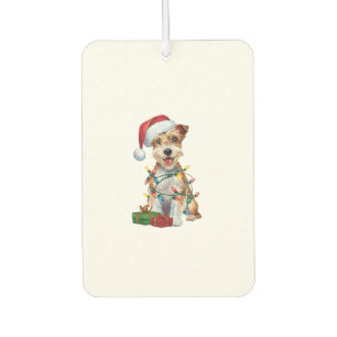 Désodorisant Pour Voiture Noël Éclairage Père Noël Silky Terrier Chien Noël 