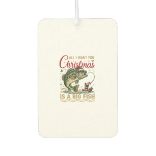 Désodorisant Pour Voiture Noël Gros Poisson Bass Santa Bateau Pêche