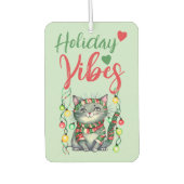 Désodorisant Pour Voiture Noël mignon chat vacances vert rouge (Devant)