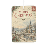 Noël Vintage Élégant, style Carte Postale Rétro