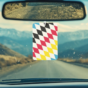 Désodorisant Pour Voiture Noir rouge jaune Bavaria Motif Drapeau Diamant