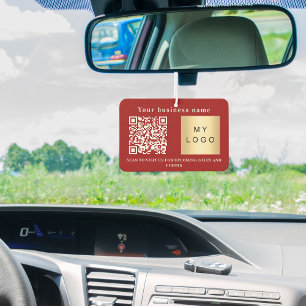 Désodorisant Pour Voiture Nom commercial logo rouge code qr