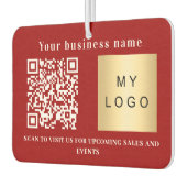 Désodorisant Pour Voiture Nom commercial logo rouge code qr (Gauche)