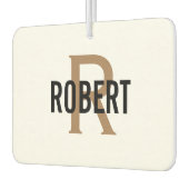 Désodorisant Pour Voiture Nom de monogramme noir en or moderne (Gauche)