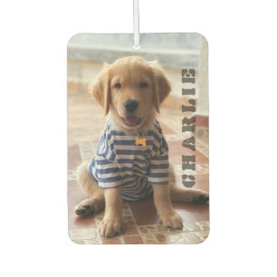 Désodorisant Pour Voiture Nom de photo personnalisé Chien mignon Minimaliste