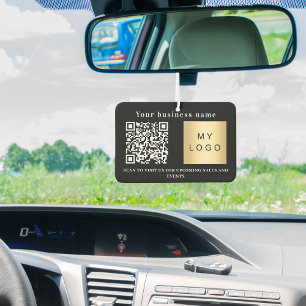 Désodorisant Pour Voiture Nom d'entreprise noir logo blanc code qr