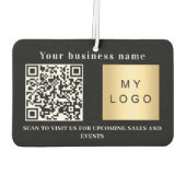 Désodorisant Pour Voiture Nom d'entreprise noir logo blanc code qr (Dos)