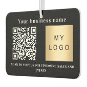 Désodorisant Pour Voiture Nom d'entreprise noir logo blanc code qr (Gauche)