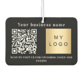 Désodorisant Pour Voiture Nom d'entreprise noir logo blanc code qr (Devant)