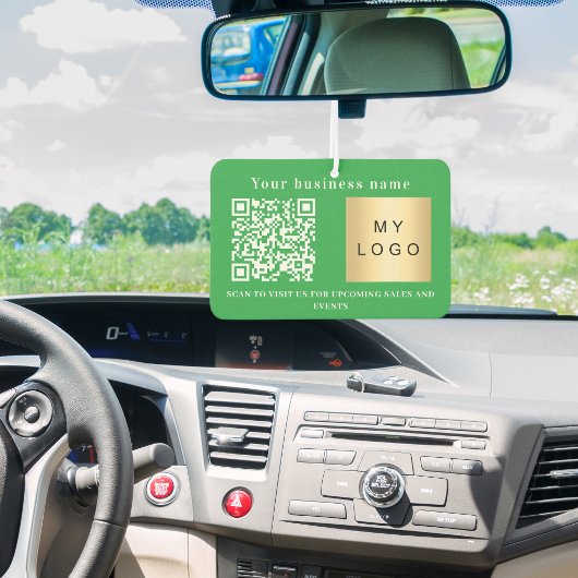 Désodorisant Pour Voiture Nom d'entreprise vert clair logo qr code