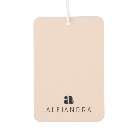 Désodorisant Pour Voiture Nom du monogramme rose gras moderne (Devant)