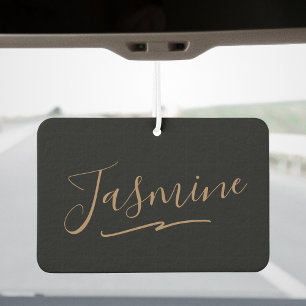 Désodorisant Pour Voiture Nom du script féminin en or noir moderne