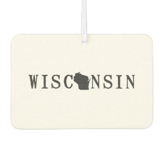 Désodorisant Pour Voiture Nom du Wisconsin avec lettre en forme d'état