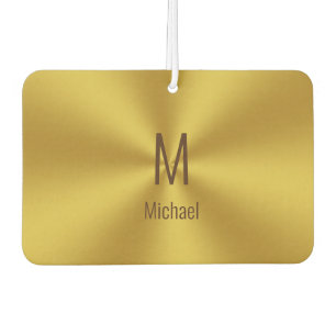 Désodorisant Pour Voiture Nom et monogramme Faux Gold simple