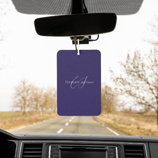 Désodorisant Pour Voiture nom minimaliste classique bleu et blanc customisé
