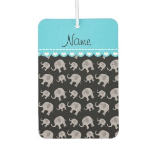 Désodorisant Pour Voiture Nom personnalisé éléphants noirs gris