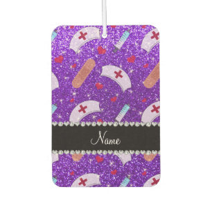 Désodorisant Pour Voiture Nom personnalisé indigo violet parties scintillant