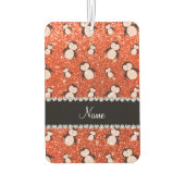 Désodorisant Pour Voiture Nom personnalisé neon orange pingouins de parties (Dos)