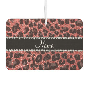 Désodorisant Pour Voiture Nom personnalisé parties scintillant rose corail e