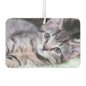 Désodorisant Pour Voiture Nom Script Lavande Monogramme Coeur Photo Noir (Dos)