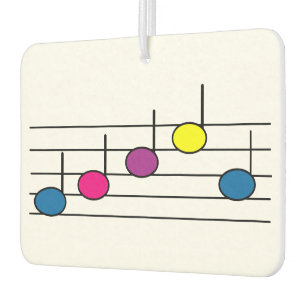 Désodorisant Pour Voiture Notes de musique colorées Motif d'amour de la musi