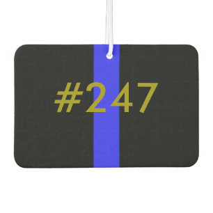 Désodorisant Pour Voiture Numéro de badge personnalisable Ligne Bleue Mince