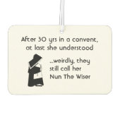 Désodorisant Pour Voiture Nun Fun - blague propre, Humour catholique (Dos)