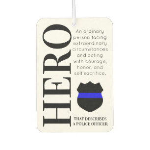 Désodorisant Pour Voiture Officier de police Hero Mince Ligne Bleue Merci