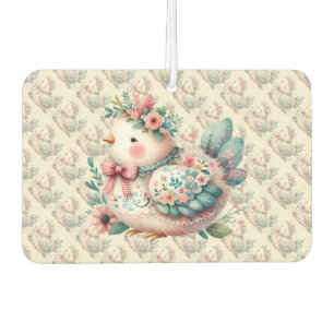 Désodorisant Pour Voiture Oiseau folklorique floral au charme Pastel Boho