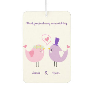 Désodorisant Pour Voiture Oiseaux de l'amour de mariage
