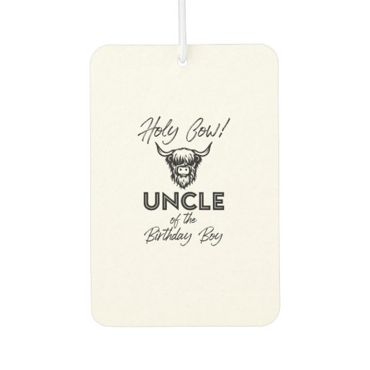 Désodorisant Pour Voiture Oncle Vache Holly De L'Anniversaire Boy Highland C (Devant)