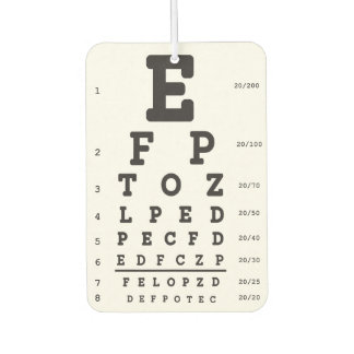 Désodorisant Pour Voiture Optometry Eye Chart Air Freshener