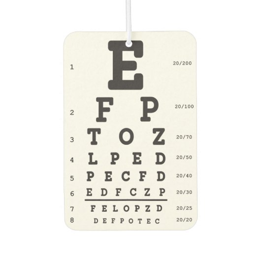 Désodorisant Pour Voiture Optometry Eye Chart Air Freshener (Devant)