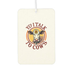 Désodorisant Pour Voiture Oui Je Parle Aux Vaches Drôle Vintage Producteur V