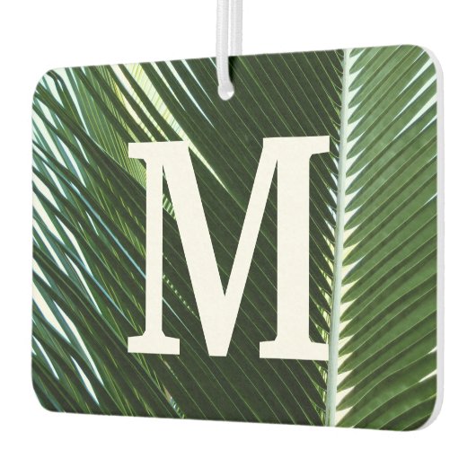Désodorisant Pour Voiture Overlapping Palm Fronds Tropical Green Abstract (Gauche)
