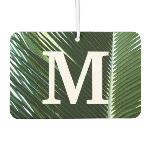 Désodorisant Pour Voiture Overlapping Palm Fronds Tropical Green Abstract