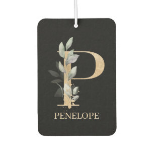 Désodorisant Pour Voiture P monogramme floral personnalisé