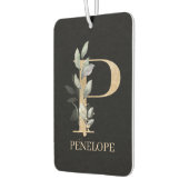 Désodorisant Pour Voiture P monogramme floral personnalisé (Gauche)