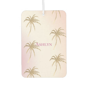 Désodorisant Pour Voiture Palmiers tropicaux en or rose vif