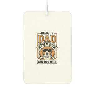 Désodorisant Pour Voiture Papa Beagle alimenté par le café et le maillot de
