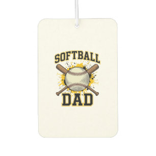 Désodorisant Pour Voiture Papa Softball Vintage Varsity Dessin Bats Croisés_