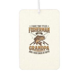 Désodorisant Pour Voiture Papier Peint de Pêcheur Grand-Père Vintage Chemise