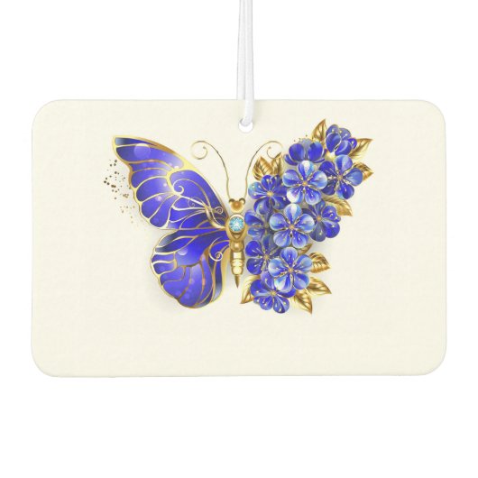 Désodorisant Pour Voiture Papillon saphir à fleurs (Devant)