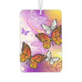Désodorisant Pour Voiture Papillons Monarque sur Arrière - plan pourpre (Dos)
