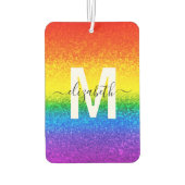 Désodorisant Pour Voiture Parties scintillant arc-en-ciel chic rayures Nom d (Dos)