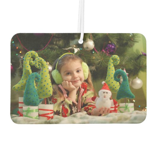 Désodorisant Pour Voiture Parties scintillant d'or Script Festive Noël photo (Dos)