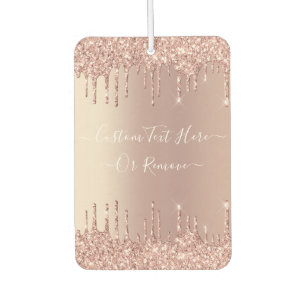 Désodorisant Pour Voiture Parties scintillant rose Gold Blush - Votre texte