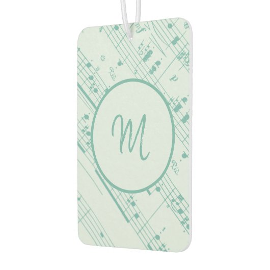 Désodorisant Pour Voiture Partition cool verte et violette avec Monogramme (Gauche)